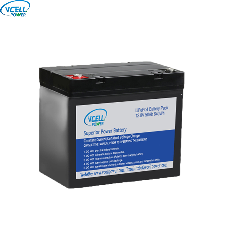 12.8V 50Ah Deep Cycle LiFePO4 Battery Pack