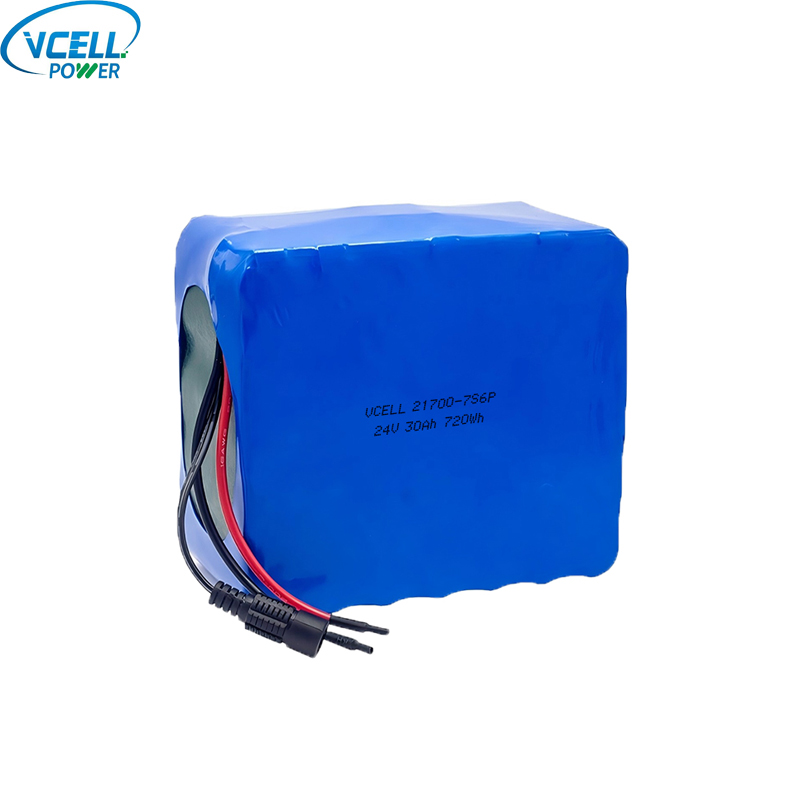 24V 30Ah Rechargeable Lithium Ion Battery Pack