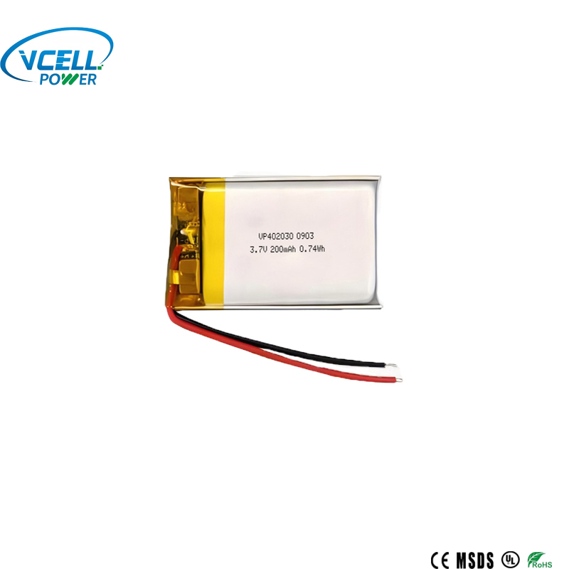 3.7V 200mAh 402030 Rechargeable Li Polymer Battery