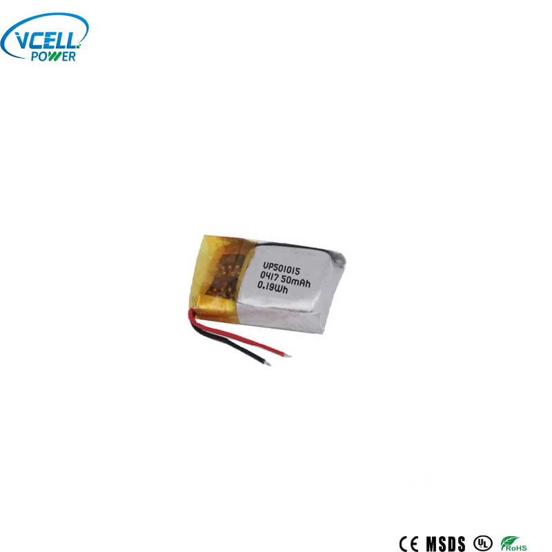 3.7V 501015 50mAh Mini Lithium Polymer Battery