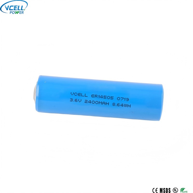 ER14505 3.6V 2400mAh AA Size Li SOCL2 Battery